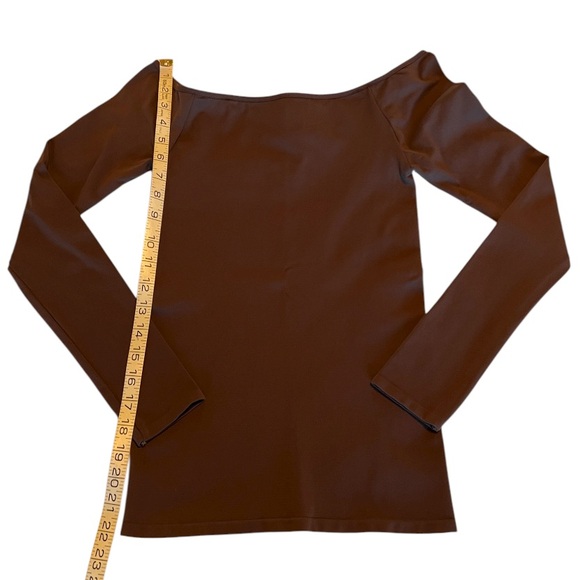 Free People Intimately Off The Shoulder Long Sleeve Chocolate Merlot XS/S NWOT - Picture 5 of 5